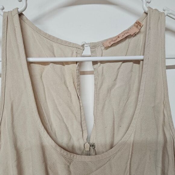 Beige Sleeveless Jumpsuit Size Small - Picture 4 of 6